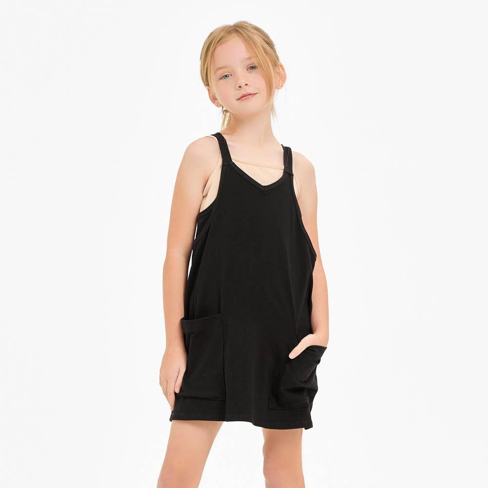 Relaxed Tank Dress with Built-In Romper Lining: Hot Pink / L