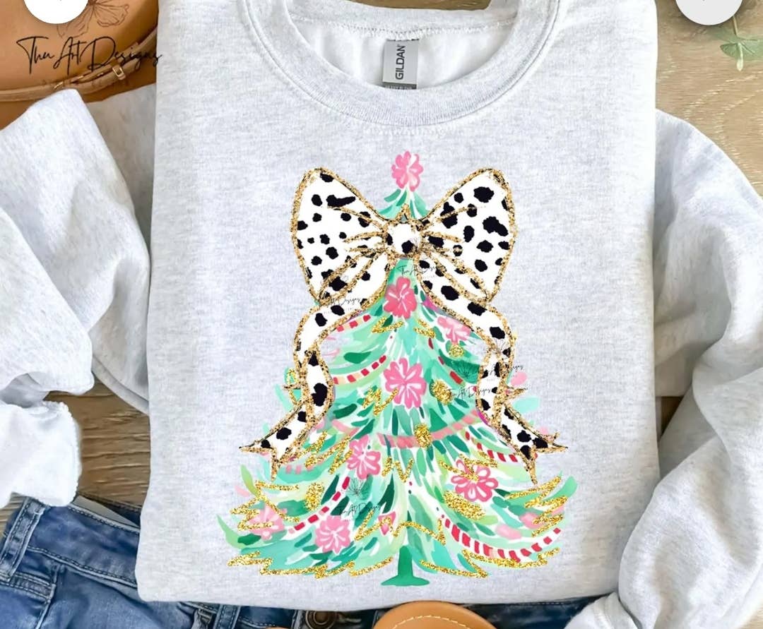 GLITTER CHRISTMAS TREE SWEATSHIRT