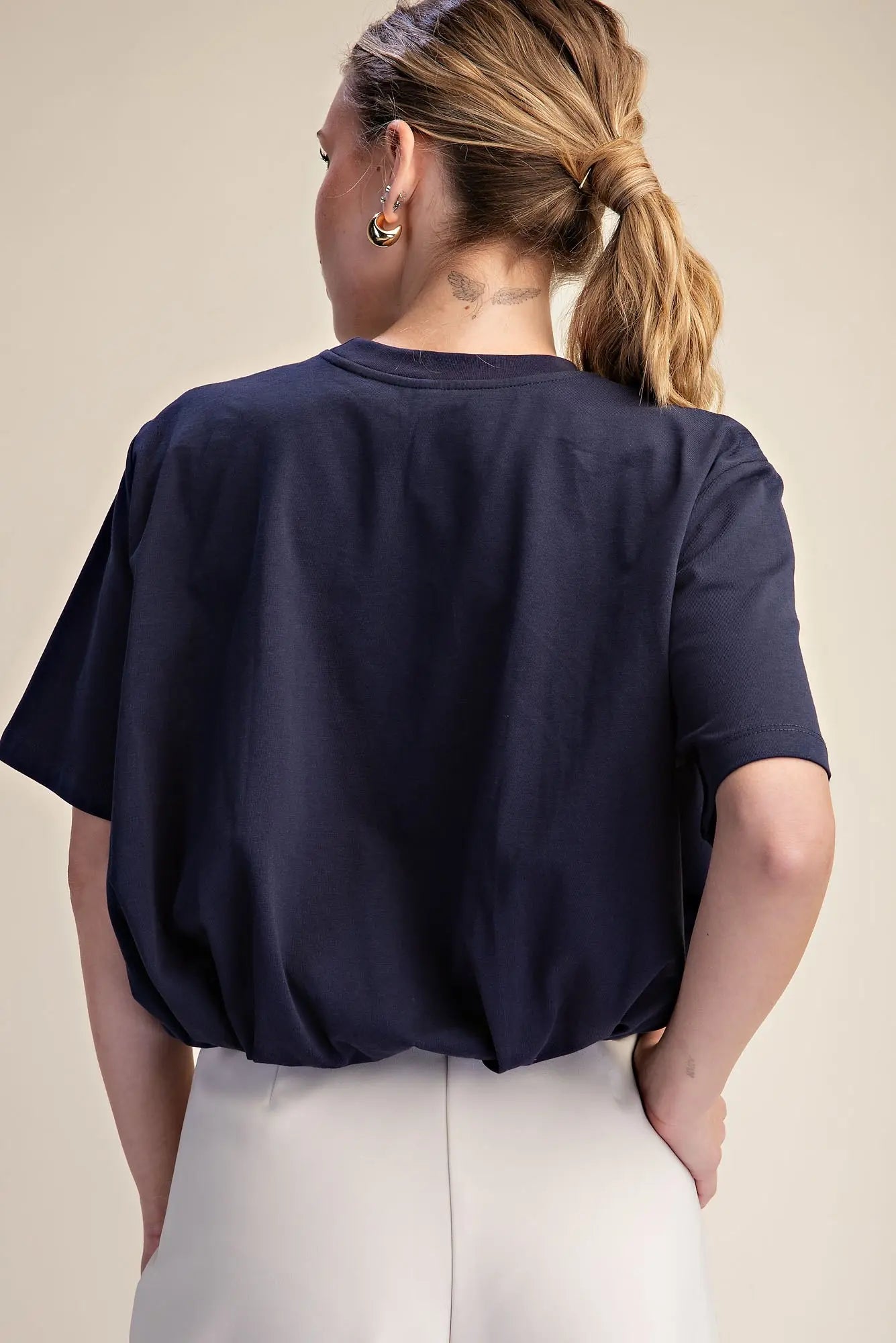 EVERYDAY CROP TEE - NAVY
