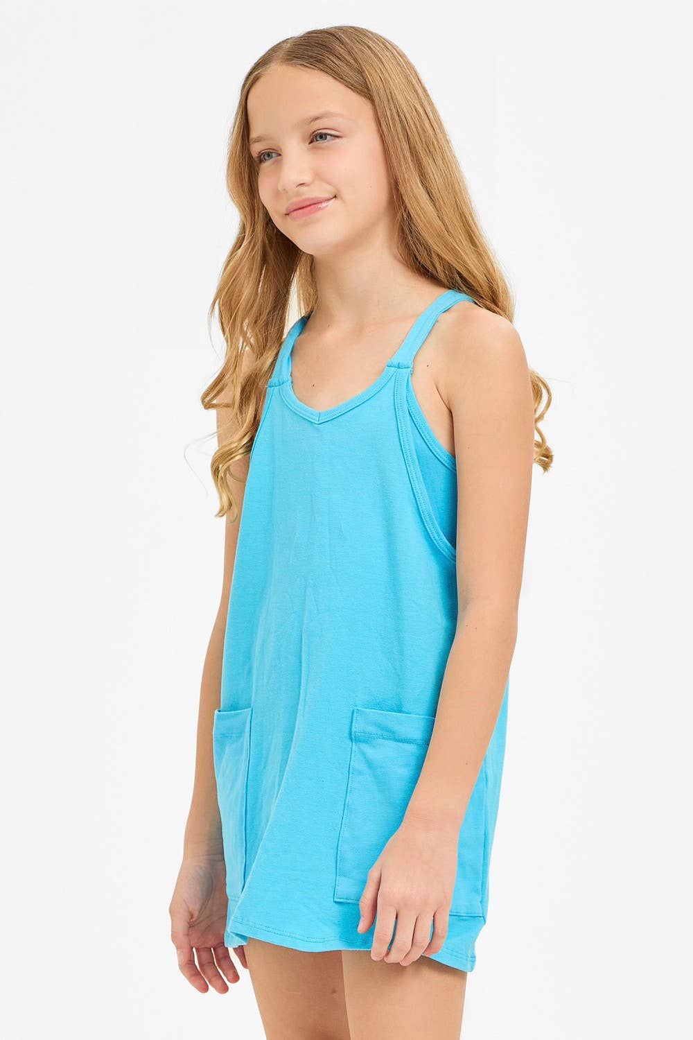 Relaxed Tank Dress with Built-In Romper Lining: Hot Pink / L