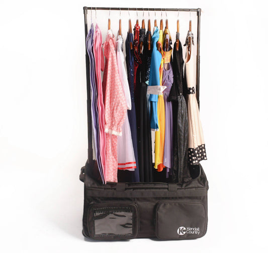 Collapsible Costume Rolling Dance Bag with Garment Rack -28": Purple