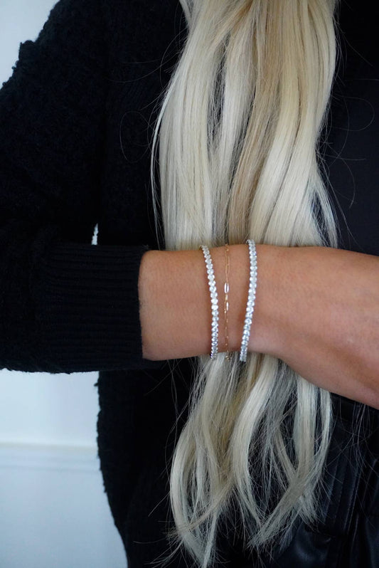STRETCHY TENNIS BRACELET - SILVER