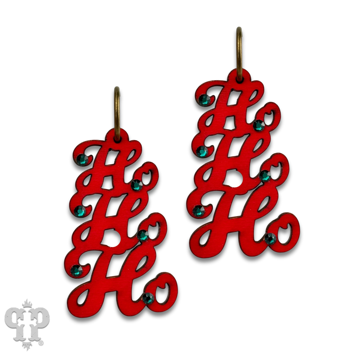 HOHOHO SCRIPT EARRING - RED