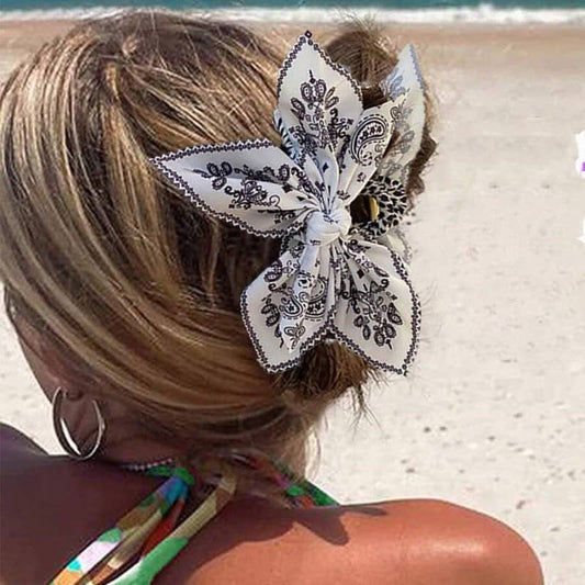 BOHO PAISLEY HAIR BOW SCRUNCHIE