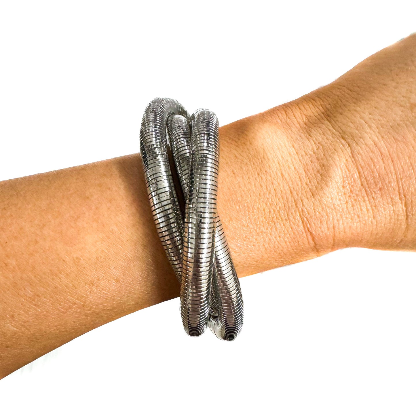 TRIPLE METAL BANGLES - SILVER