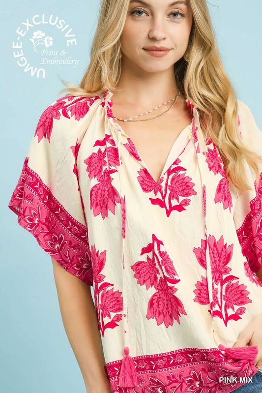 PINK FLORAL TOP