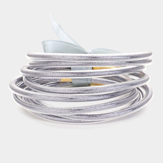 GLITTER JELLY BRACELET - HEMATITE