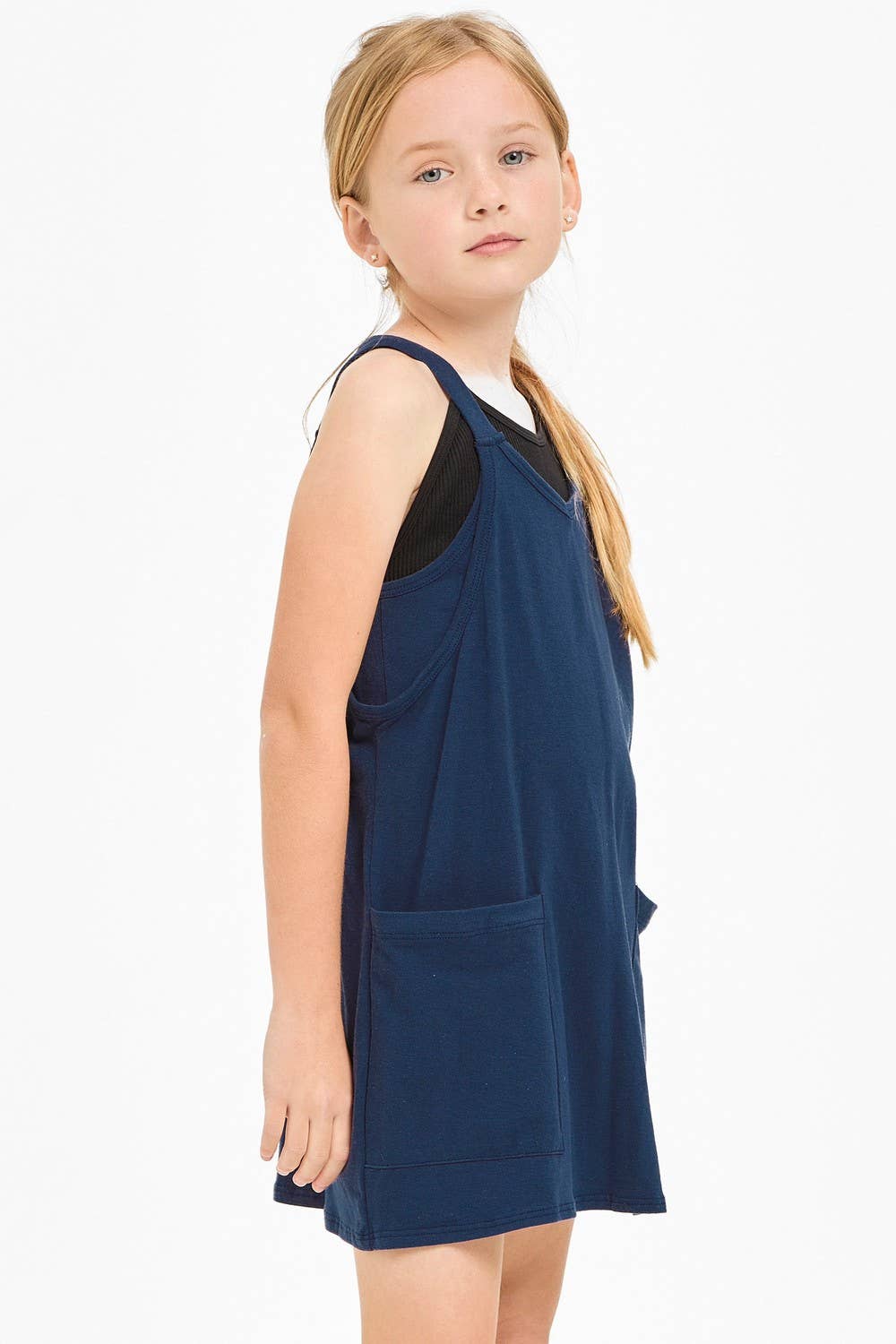 Relaxed Tank Dress with Built-In Romper Lining: Hot Pink / L