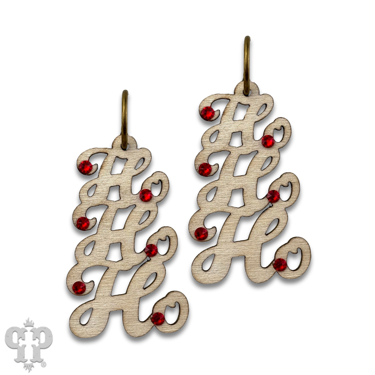 HOHOHO SCRIPT EARRING - WHITE
