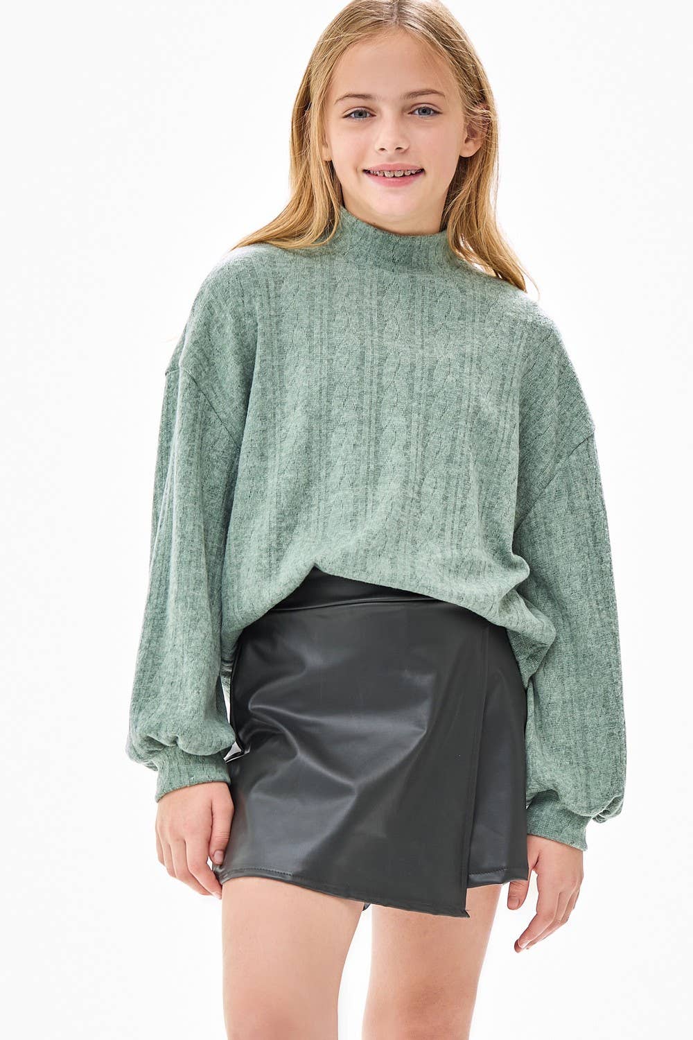 PAISLEY FAUX LEATHER SKORT