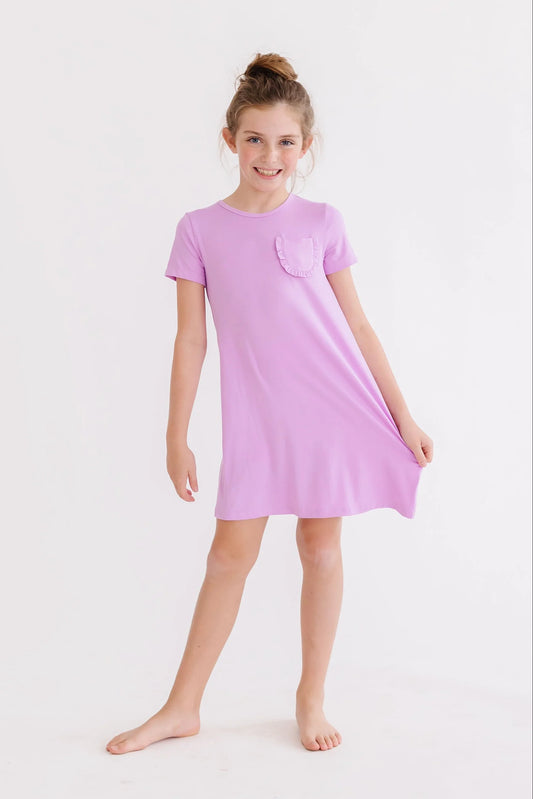 LILLIE T-SHIRT DRESS - BRIGHT LILAC