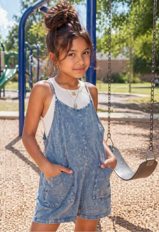 MINERAL WASH OVERALL ROMPER