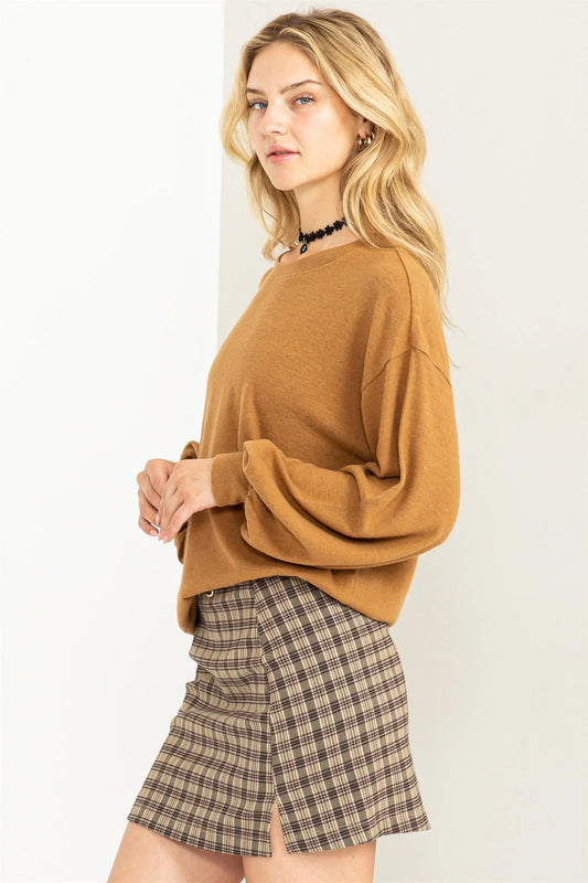SOFT & SWEET SWEATSHIRT - PALE BROWN