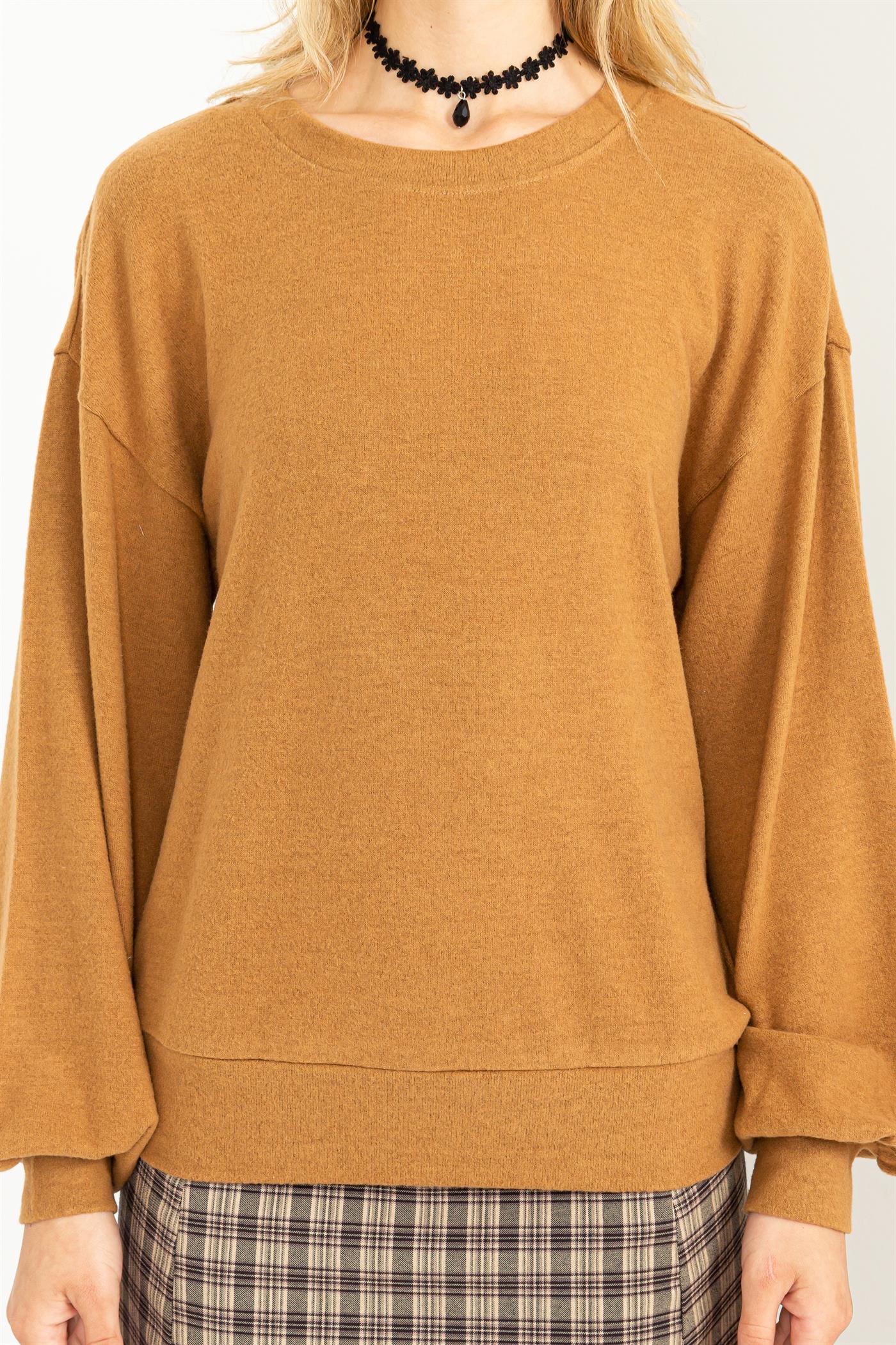 SOFT & SWEET SWEATSHIRT - PALE BROWN