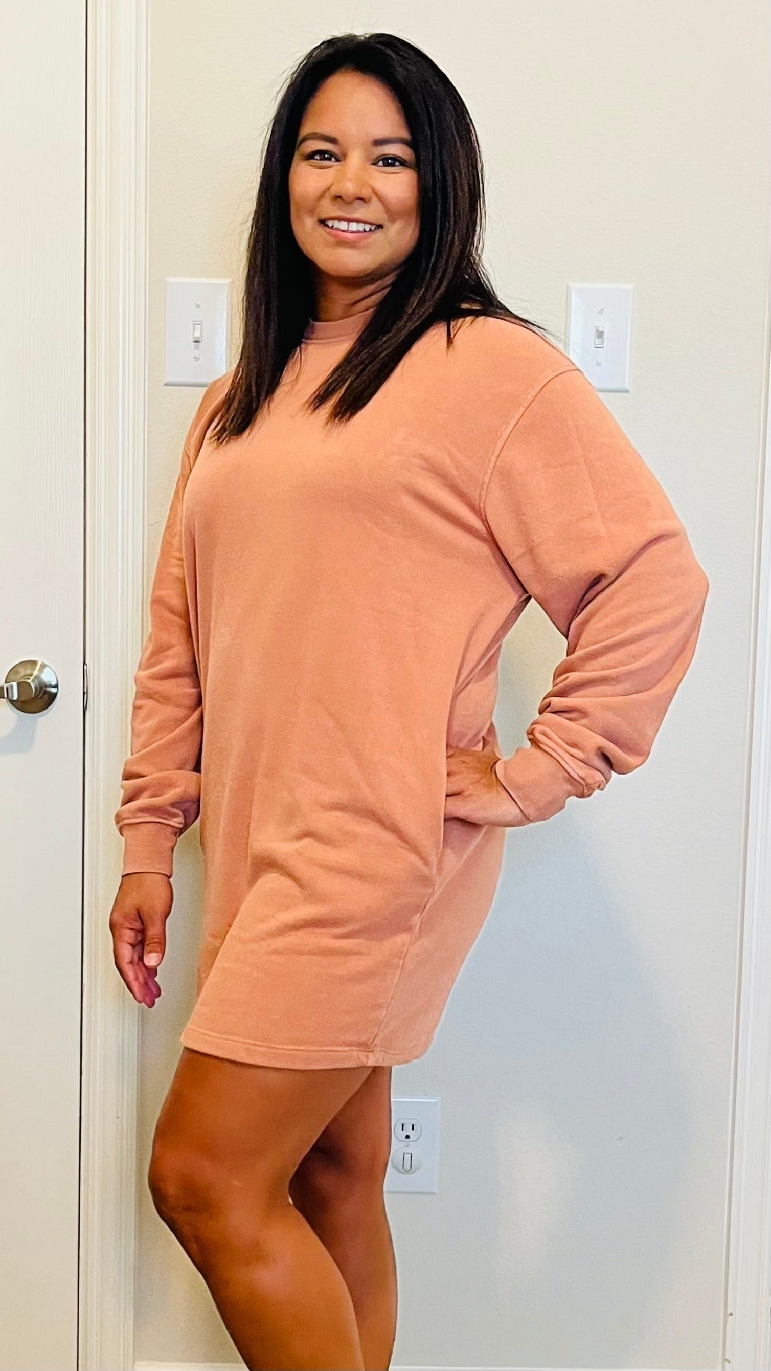 mini sweatshirt dress Long Sleeve French Terry Off Shoulder, Von Dutch Classic Off Shoulder Sweatshirt Mini Dress in Black, Size M, For Concert