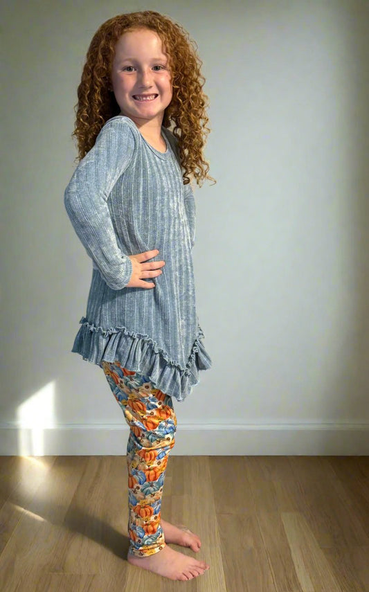 PUMPIN PATCH RUFFLE TUNIC AND LEGGING SET