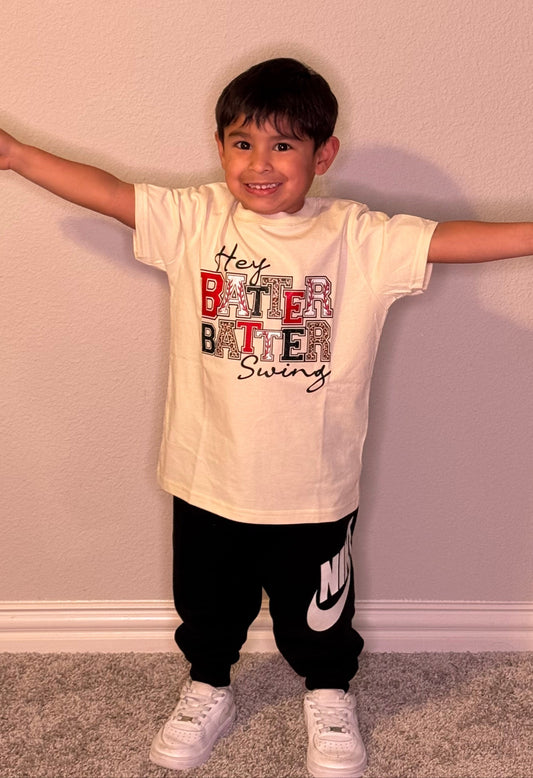 HEY BATTER SWING TEE