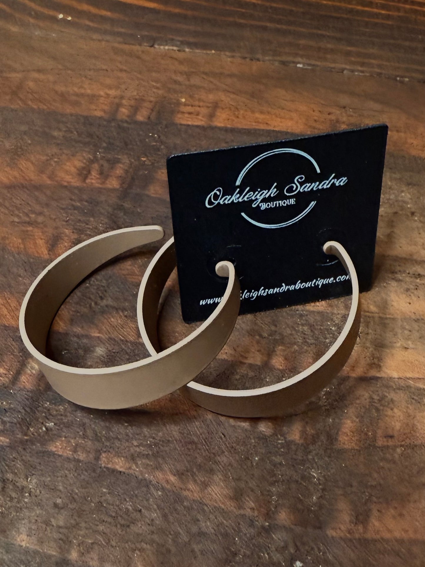 MATTE TAUPE HOOP EARRINGS