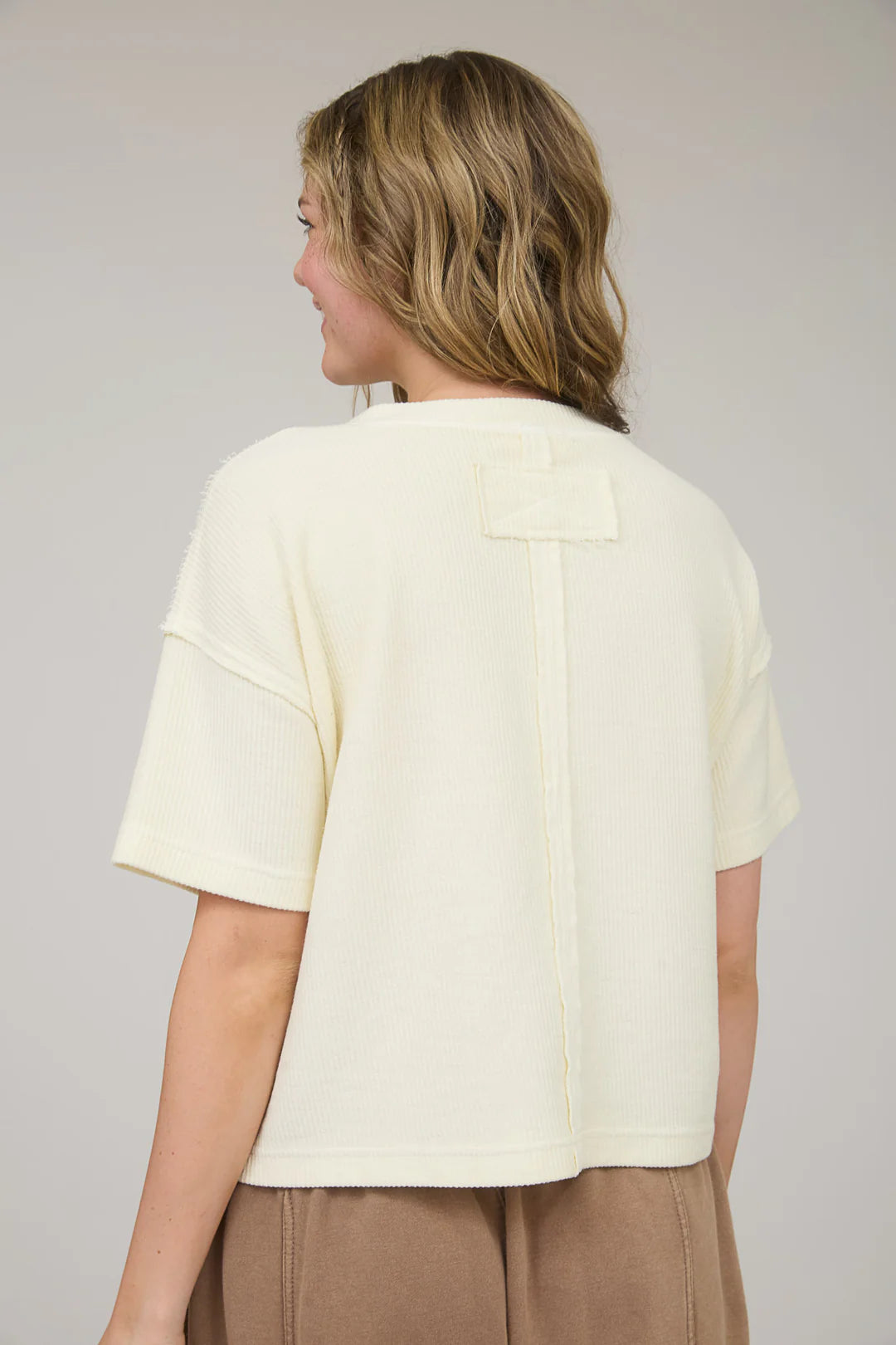 SWEET RIBBED TOP - CREAM