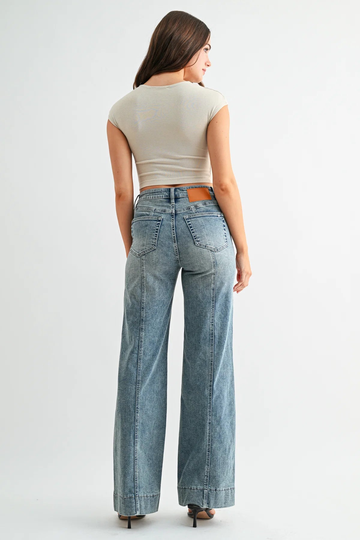HIGH RISE WIDE TROUSER HEM
