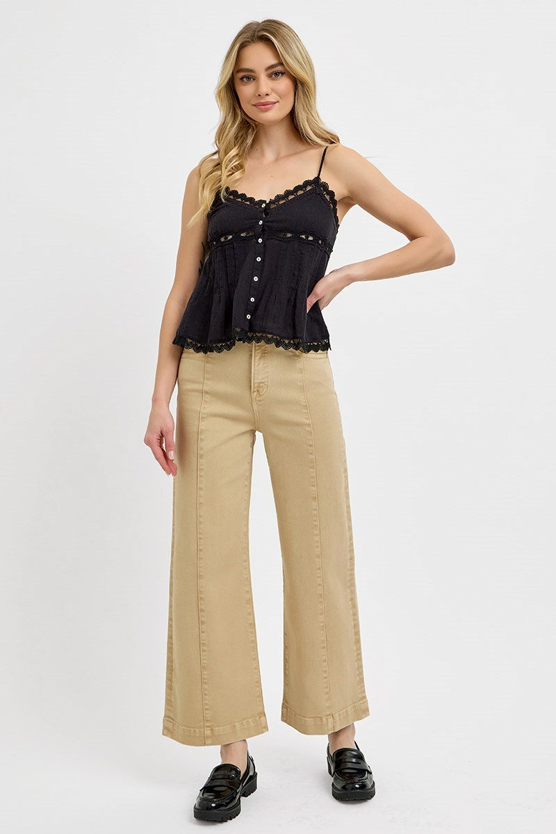 RISEN HIGH RISE CROP WIDE LEG