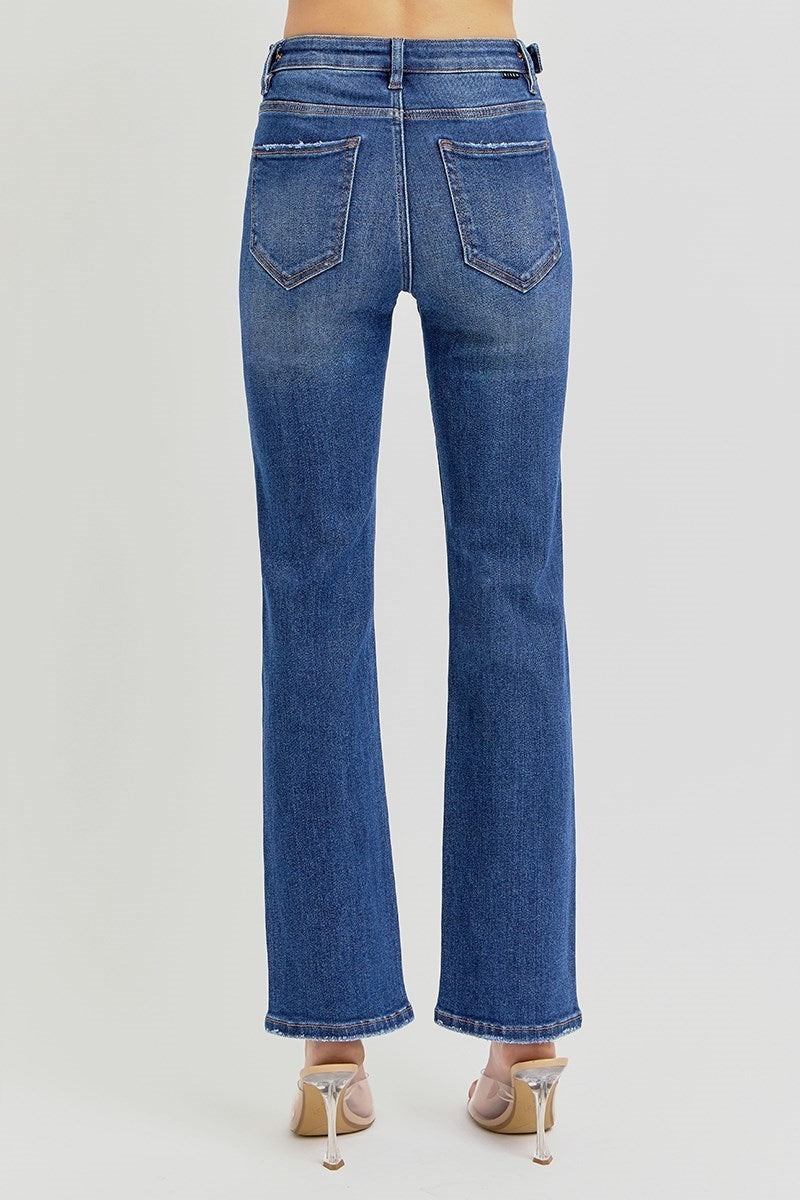 RISEN HIGH RISE ANKLE STRAIGHT LEG