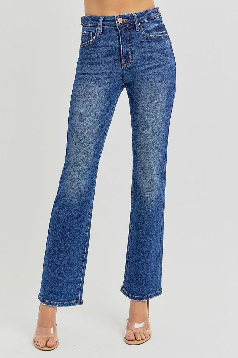 RISEN HIGH RISE ANKLE STRAIGHT LEG
