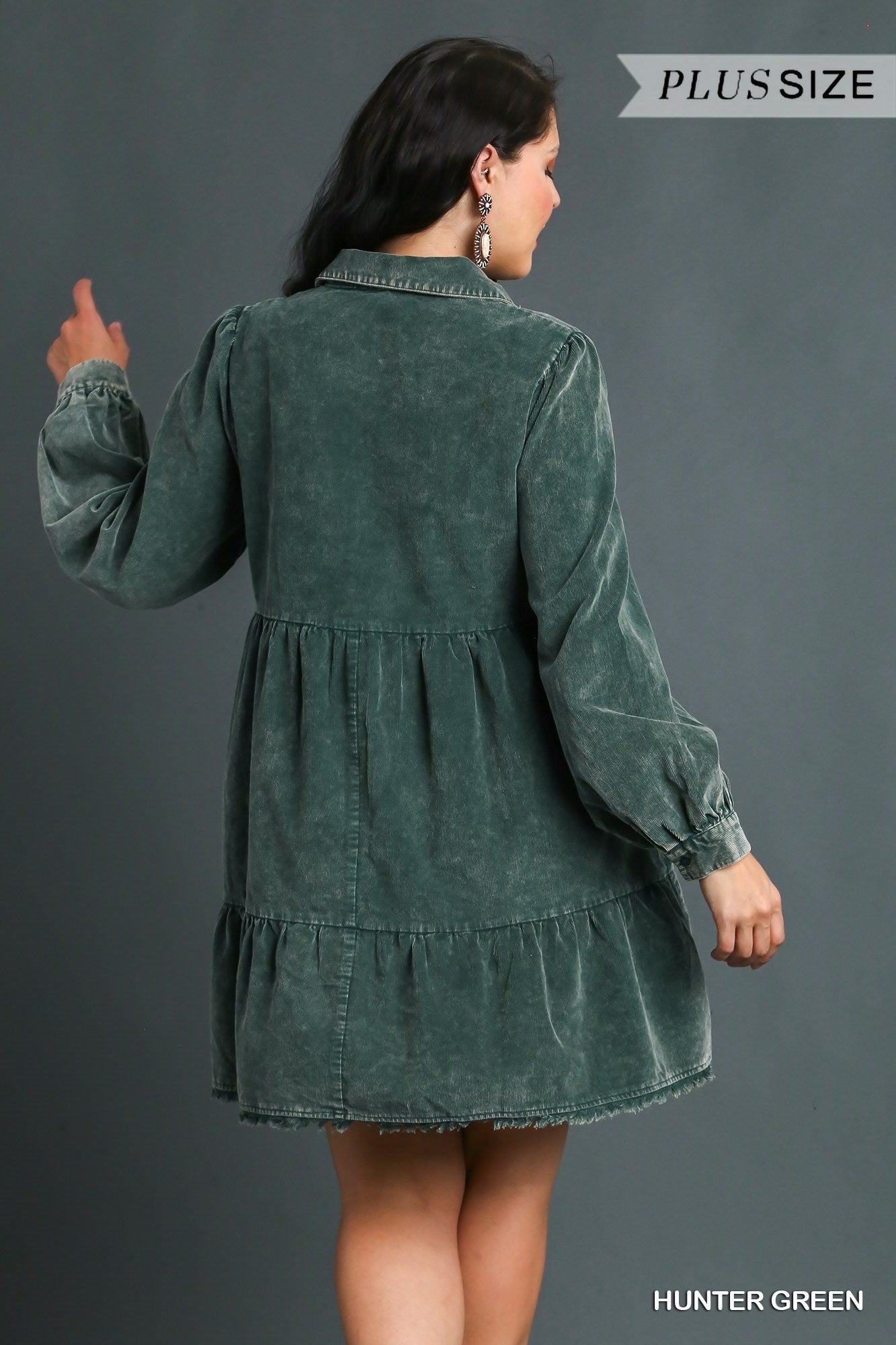 COOLER DAYS COMING DRESS - HUNTER GREEN