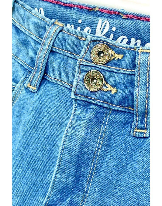 DOUBLE GLITTER BUTTON JEANS