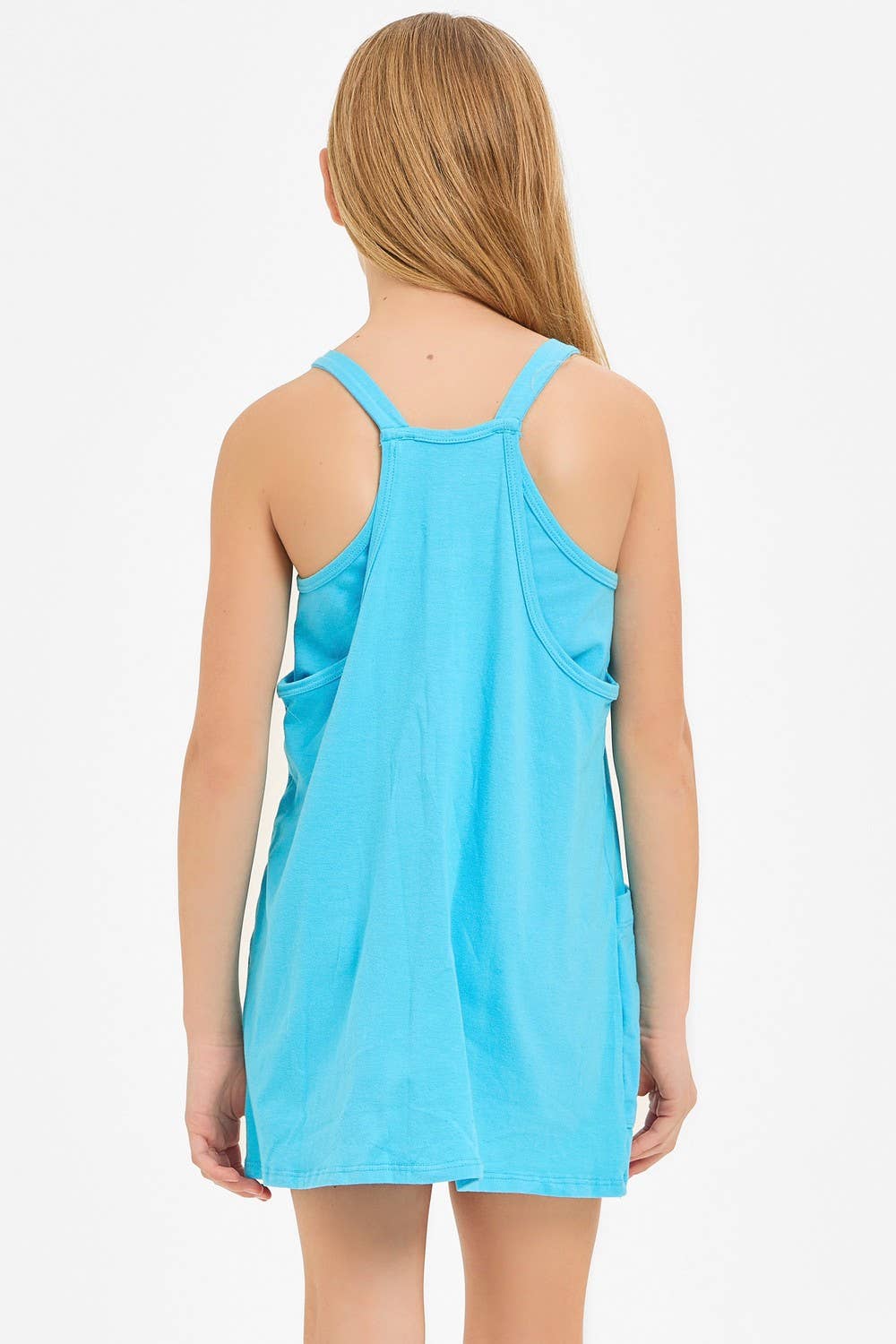 Relaxed Tank Dress with Built-In Romper Lining: Hot Pink / L