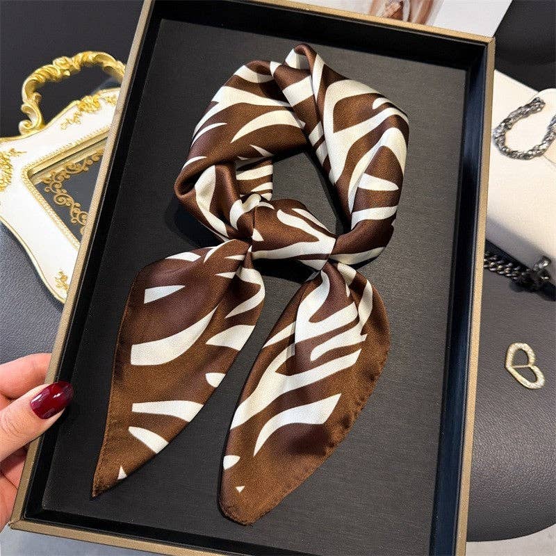 ZEBRA PRINT SCARF - COFFEE