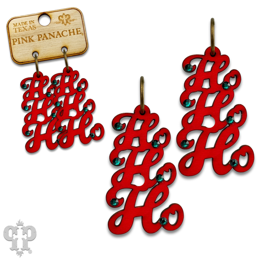 HOHOHO SCRIPT EARRING - RED