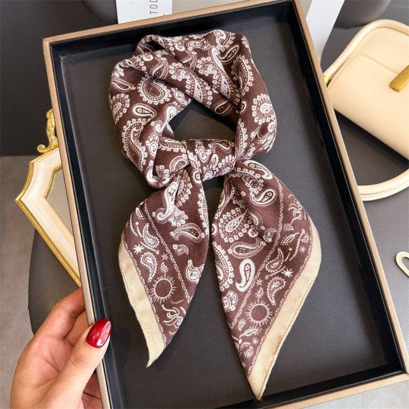 PAISLEY, PAISLEY SCARF - COFFEE