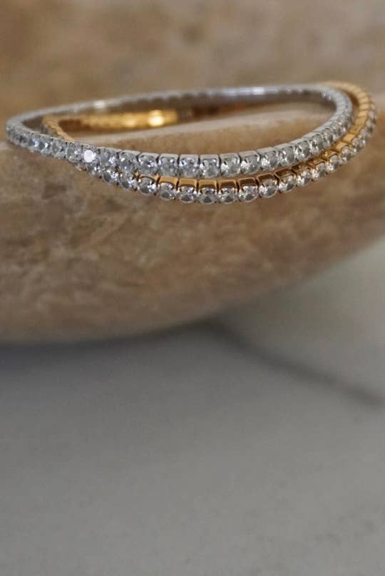 STRETCHY TENNIS BRACELET - SILVER