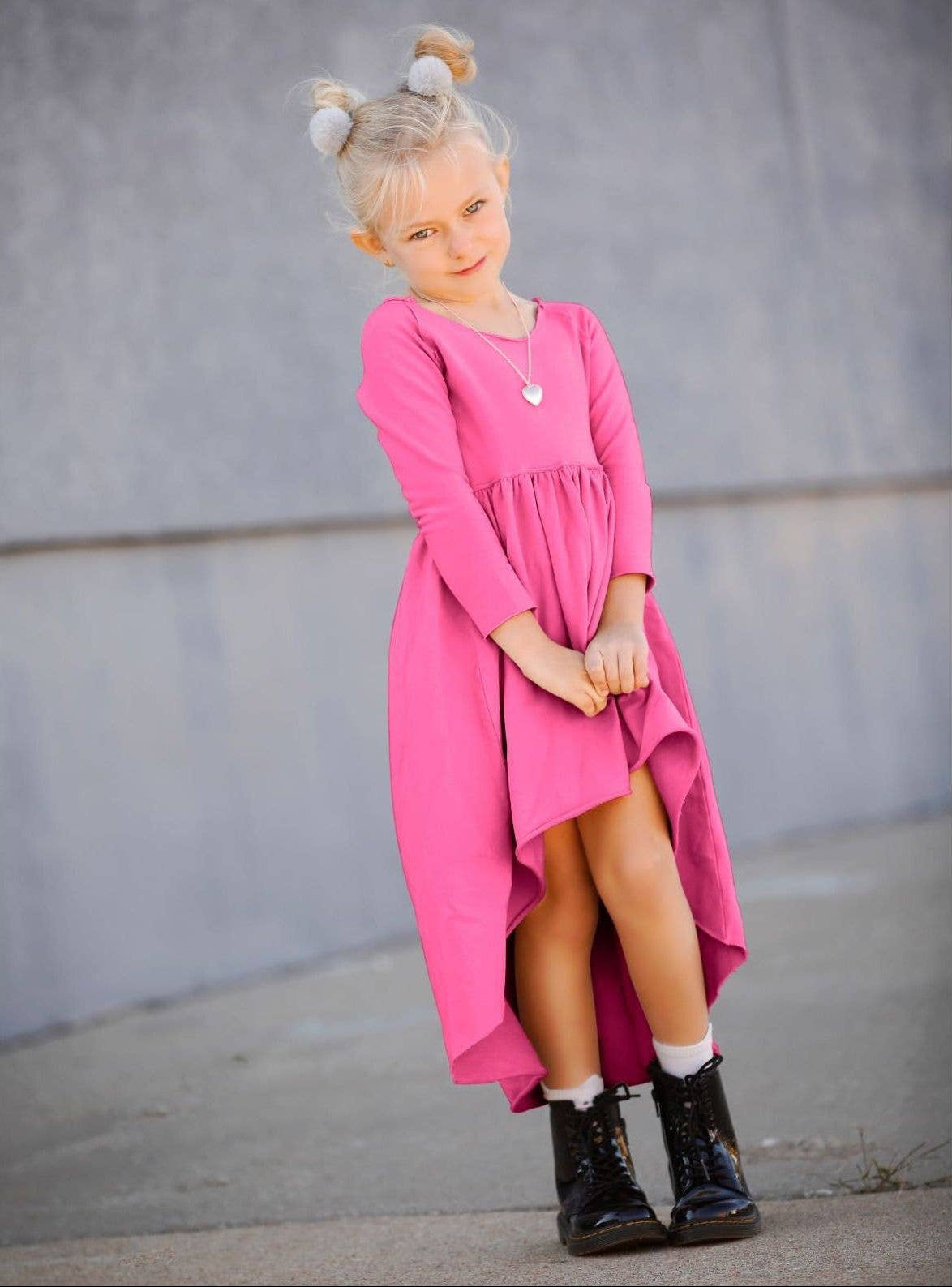 ORGANIC GISELLE DRESS - HOT PINK