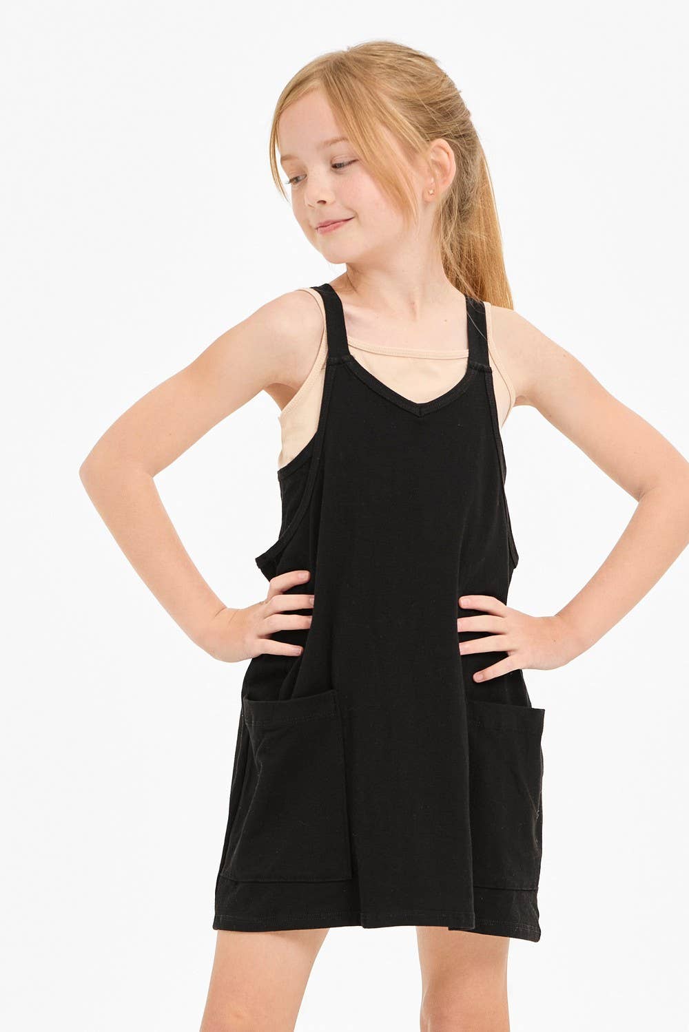 Relaxed Tank Dress with Built-In Romper Lining: Hot Pink / L