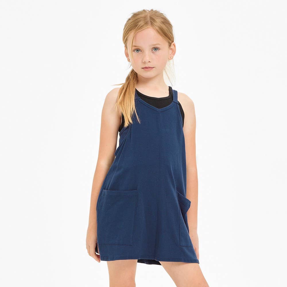 Relaxed Tank Dress with Built-In Romper Lining: Hot Pink / L