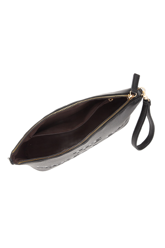 Large Embossed Makeup Bag: Gold