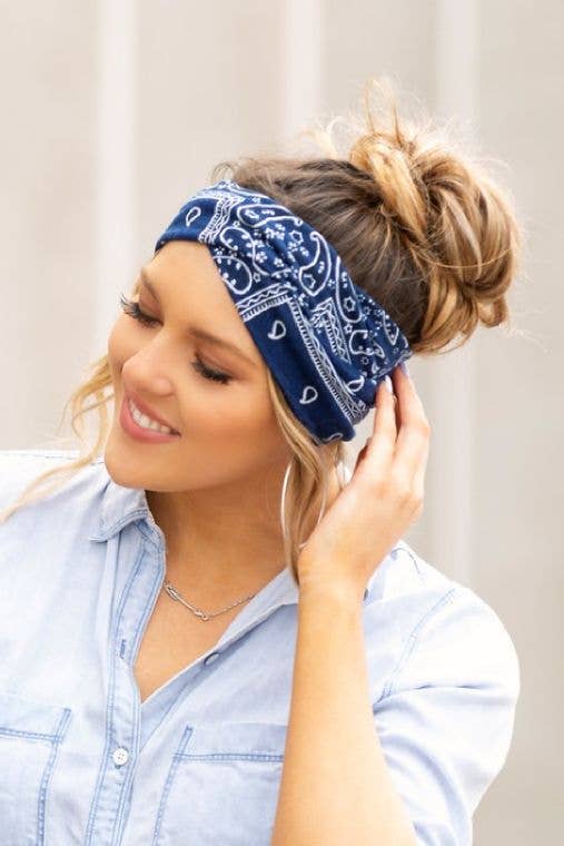 BANDANA HEADBAND - NAVY