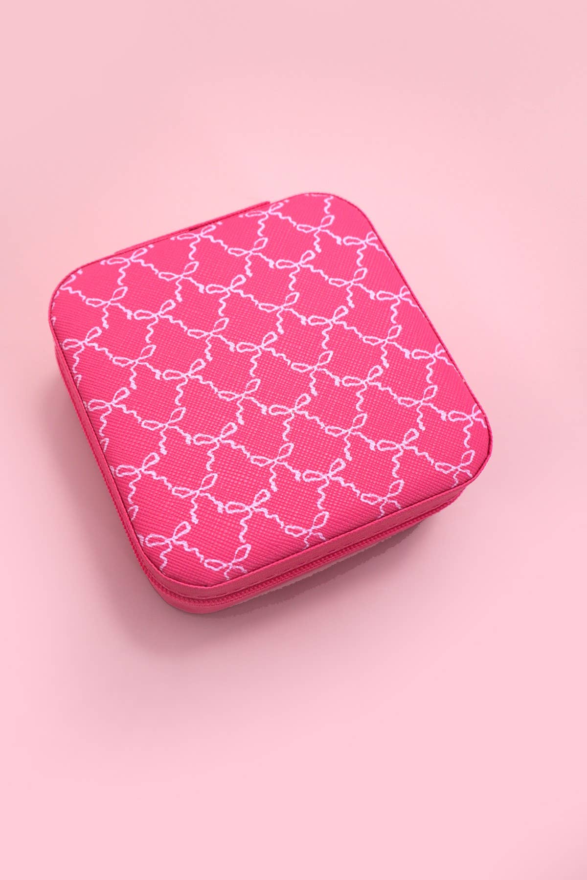 DESIGNED JEWELRY ORGANIZER TRAVEL BOX CASE - FUCHSIA