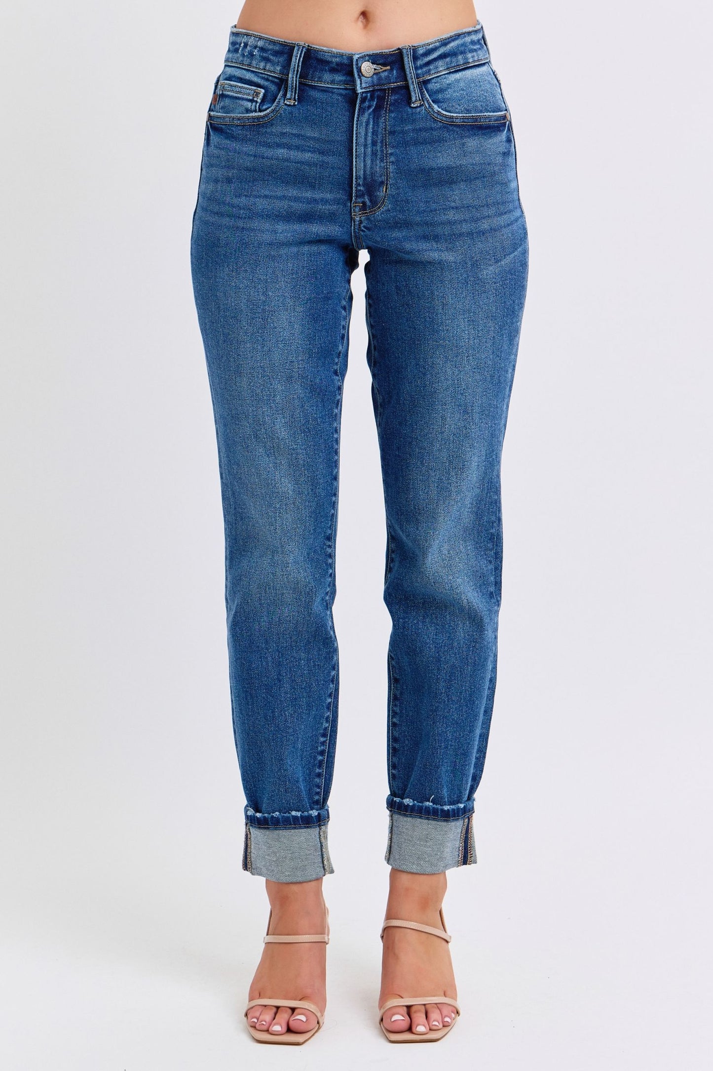 JUDY BLUE VINTAGE WASH BOYFRIEND W/CUFF