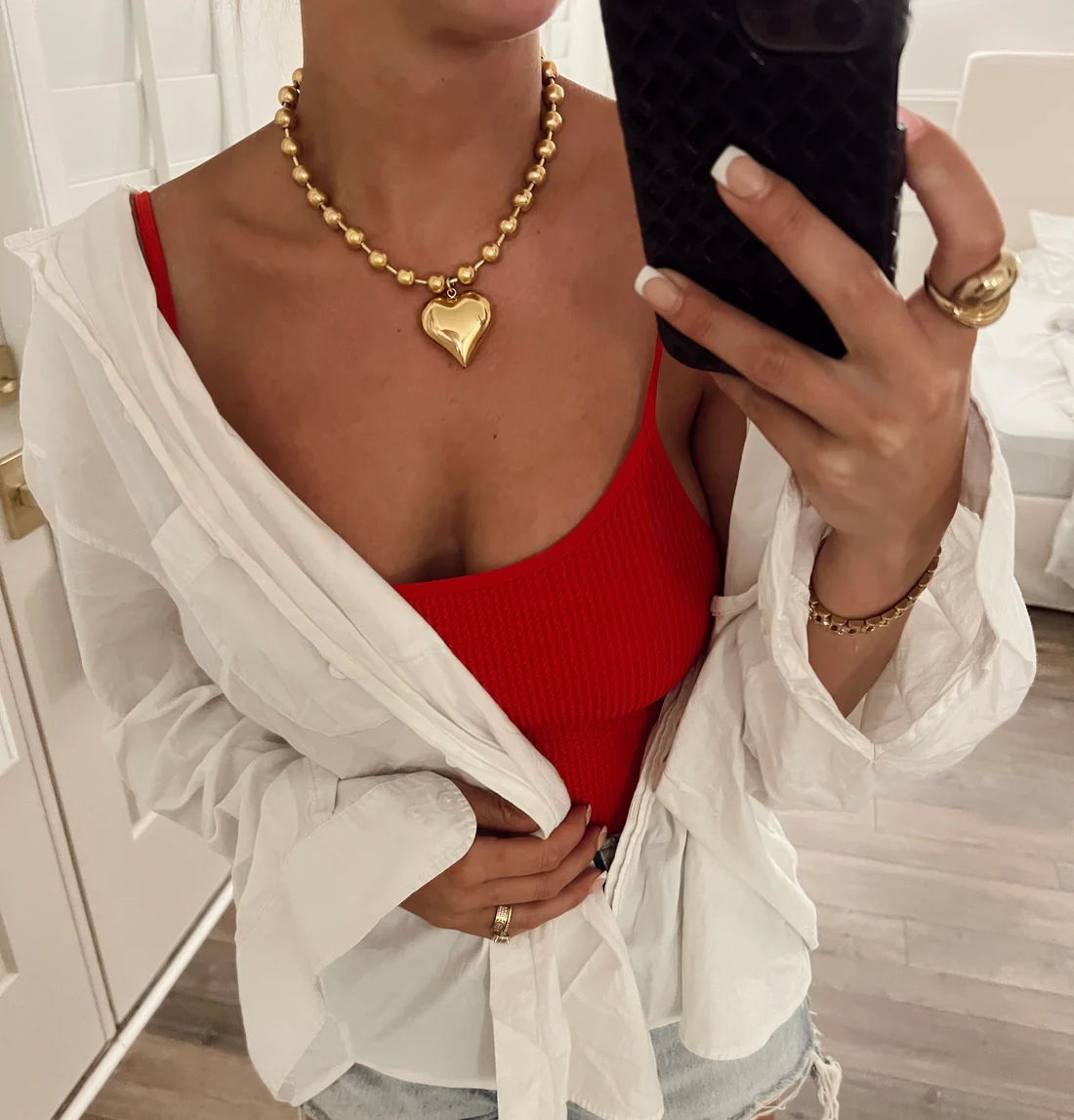 BUBBLE HEART NECKLACE - GOLD