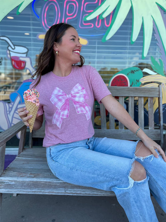 BUBBLEGUM BOW TEE