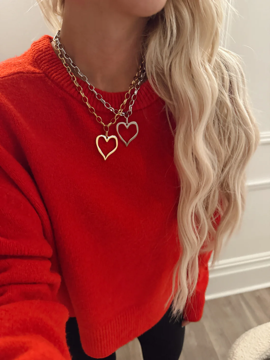 LARGE OPEN HEART NECKLACE - GOLD
