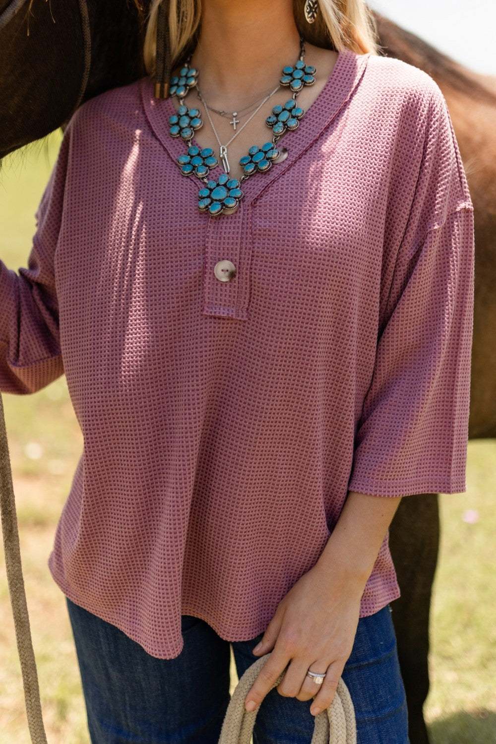 SWEET AND CASUAL TOP - BERRY