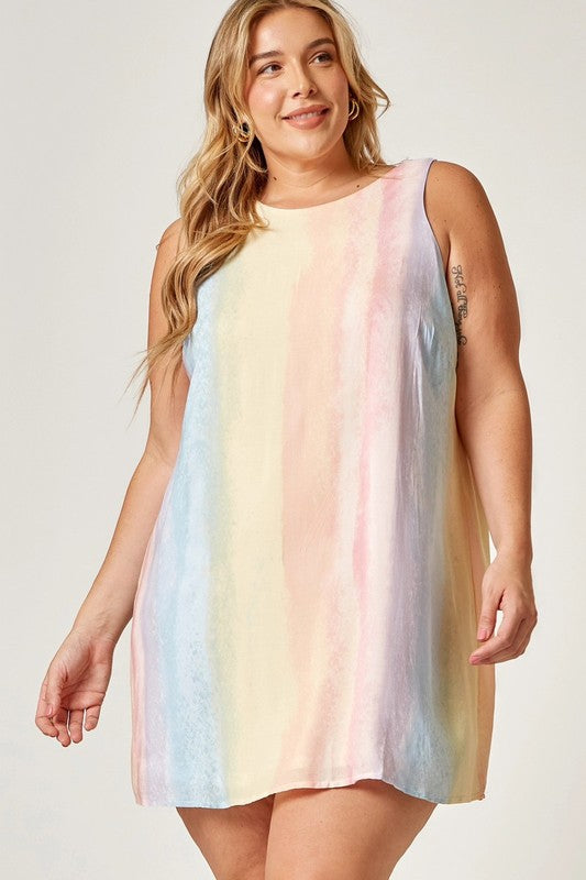 PLUS WATER COLOR SUN DRESSS