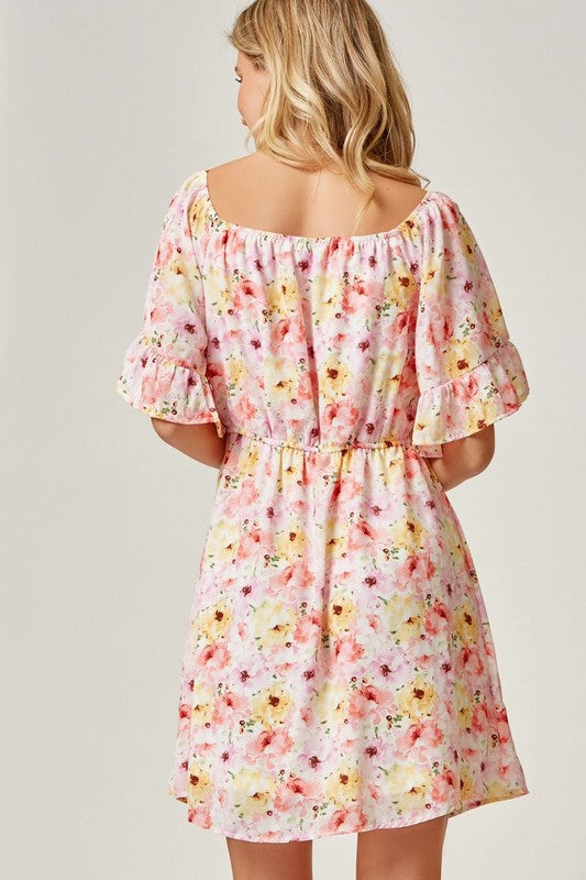 CHIC FLORAL OFF THE SHOULDER DRESS