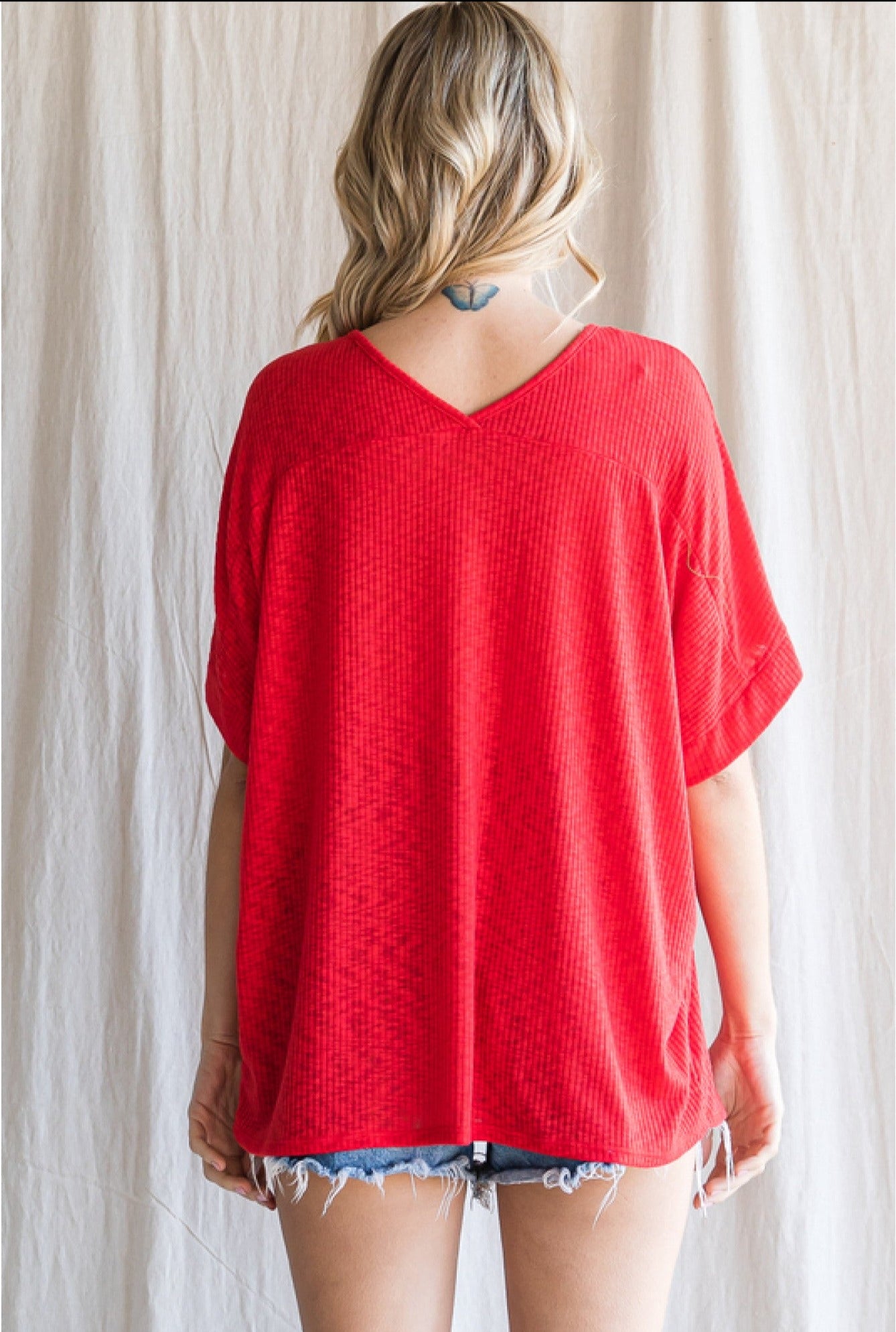DO ME A SOLID TOP - TOMATO RED