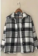 PLAID FLANNEL SHACKET - BLACK