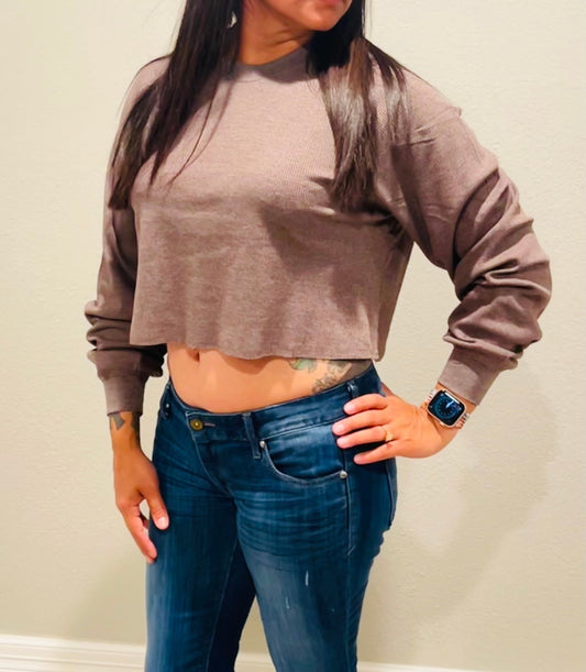 MISS THING CROP TOP - DARK CHOCOLATE
